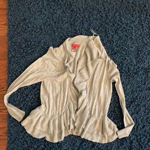 Ruffle gray cardigan